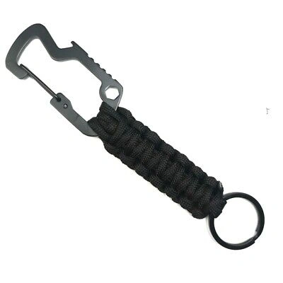 Pack of 2 Paracord Survival Keychain Bottle Opener : 2x Paracord Survival Keychain Bottle Opener  Utility : key ring, bottle opener, screw wrench, paracord  Colors : black, camouflage